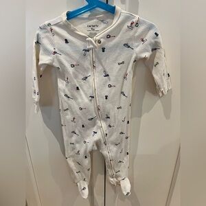 Carter's White Kids One Piece with construction tool print 9m